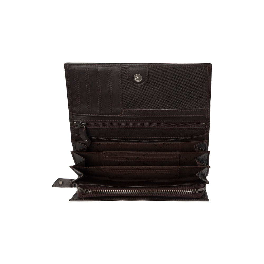 Leather Wallet Brown Arvento