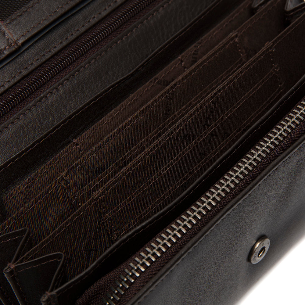 Leather Wallet Brown Arvento