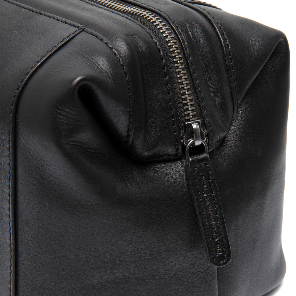 Leder Kulturtasche Schwarz Biassa