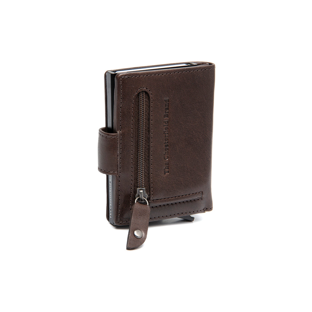 Leather Card Holder Brown Barrea