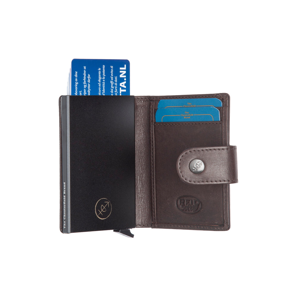 Leather Card Holder Brown Barrea
