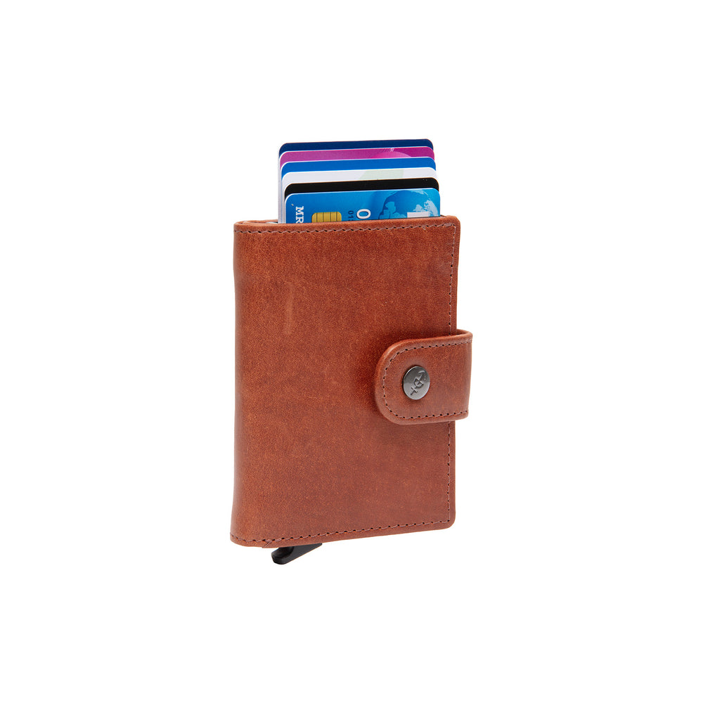 Leather Card Holder Cognac Barrea