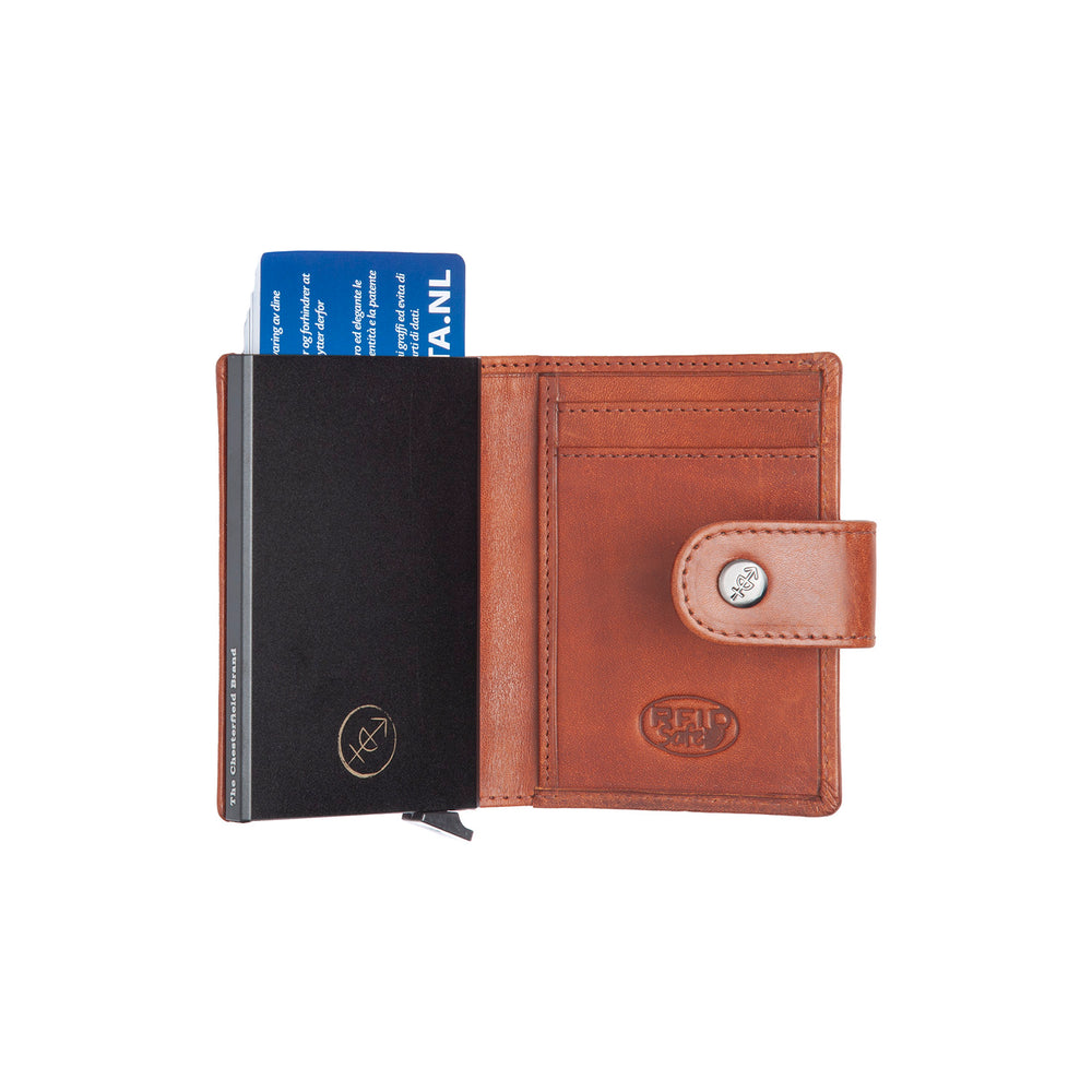 Leather Card Holder Cognac Barrea