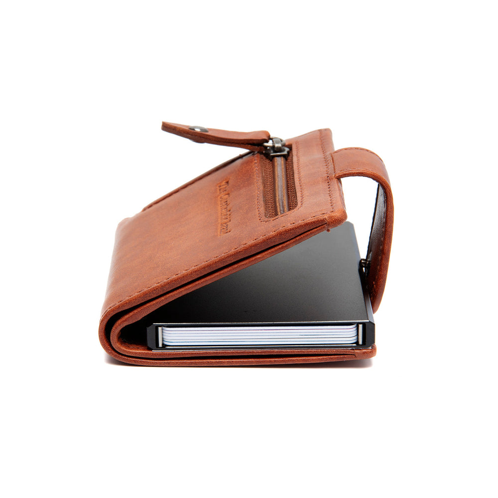 Leather Card Holder Cognac Barrea