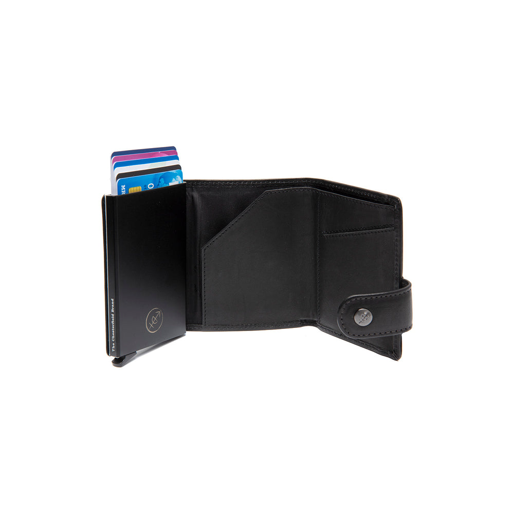 Leather Card Holder Black Larino