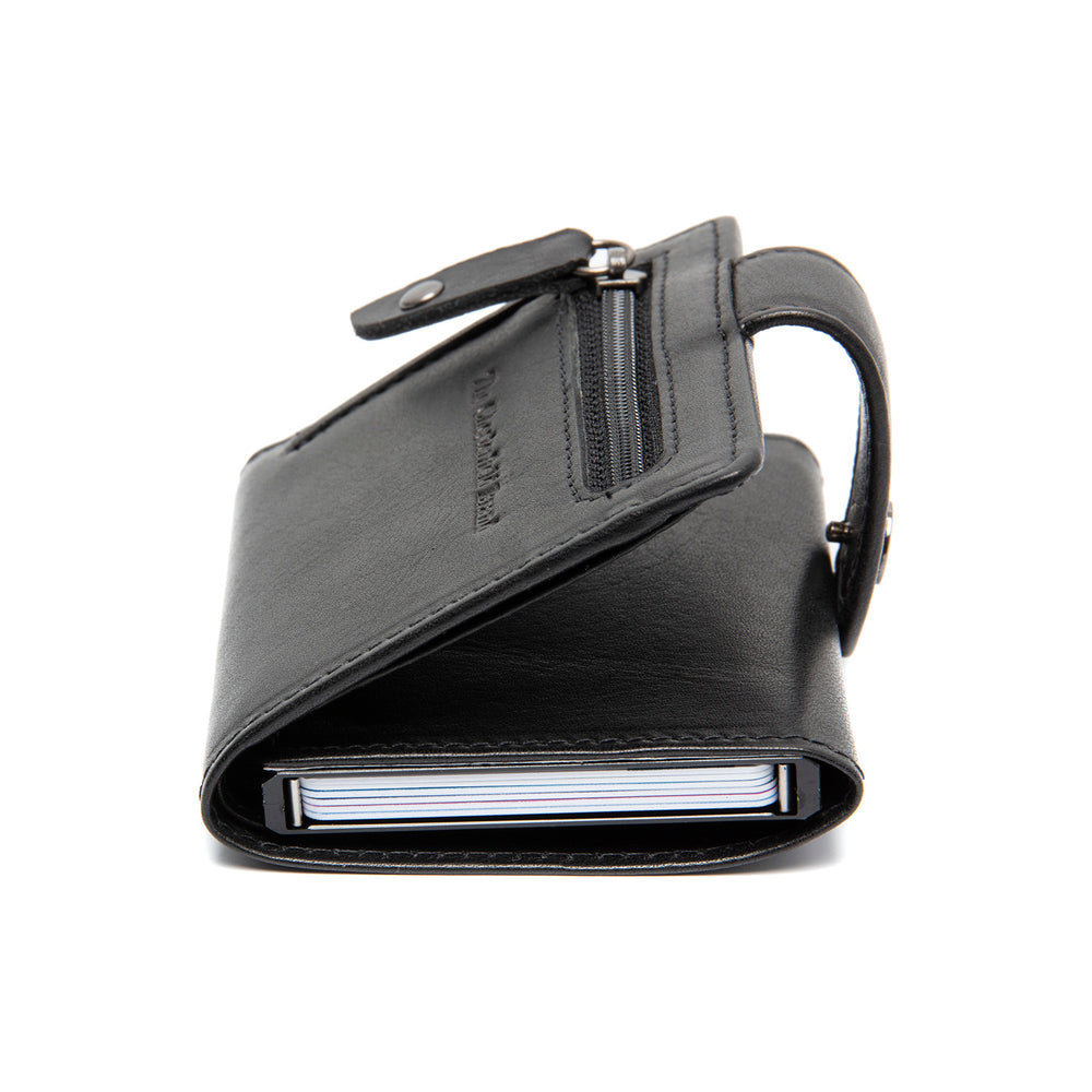 Leather Card Holder Black Larino