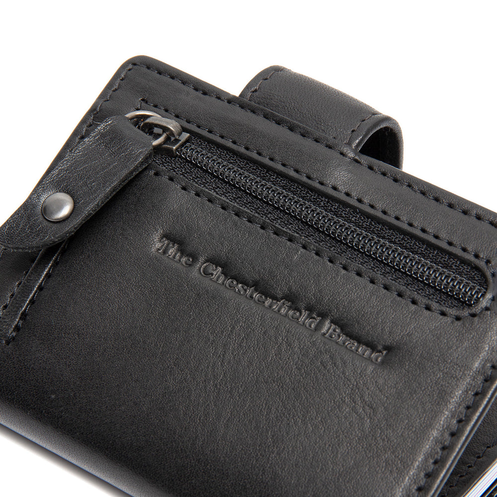 Leather Card Holder Black Larino