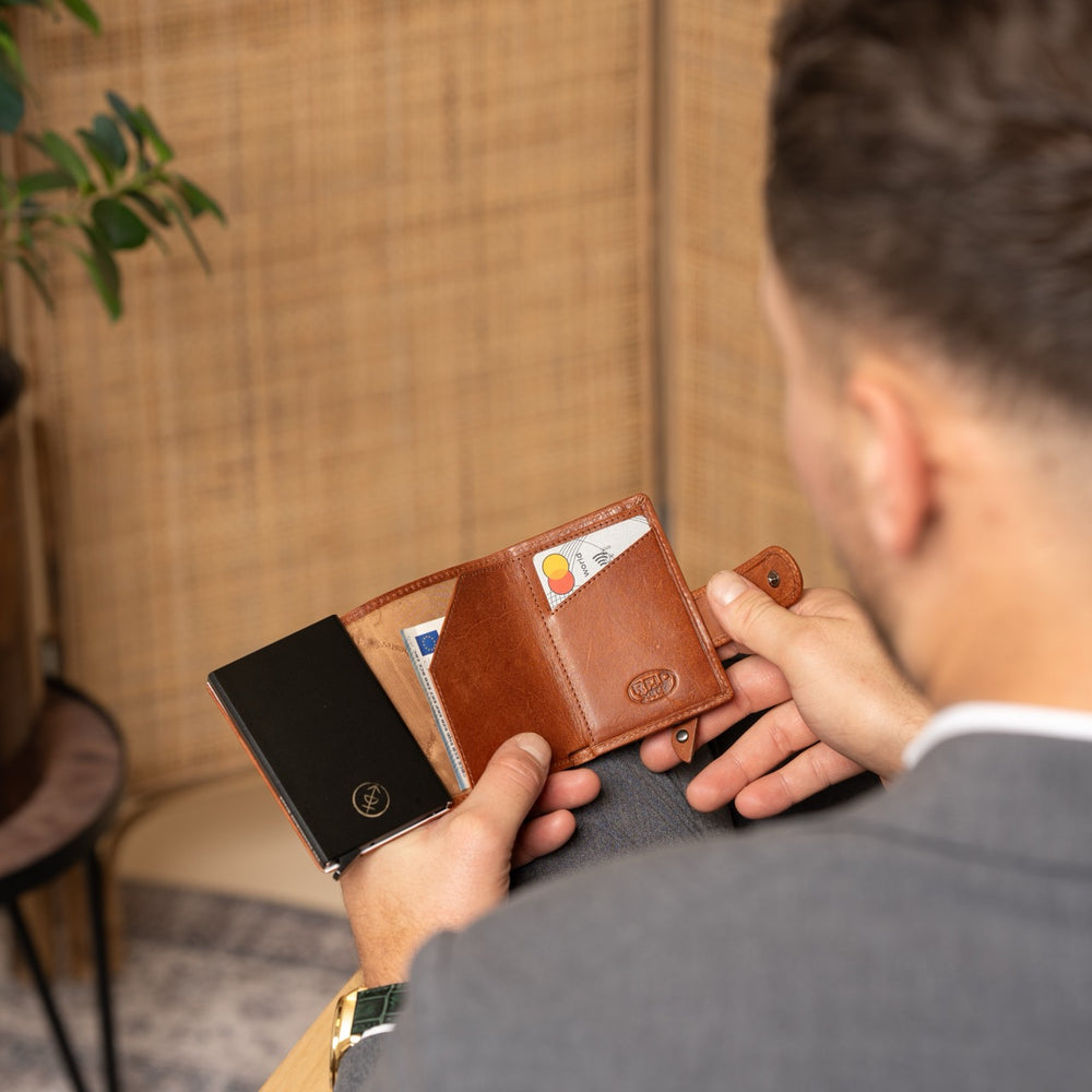 Leder Kartenetui Cognac Larino