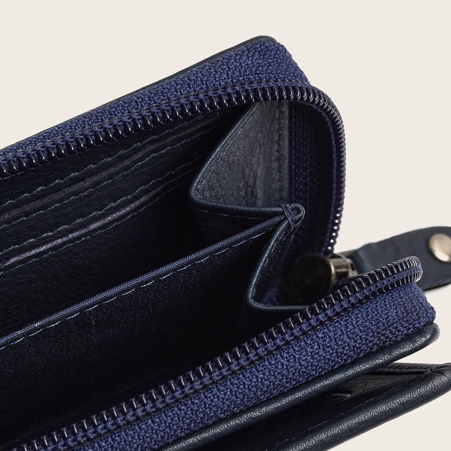 Leder Geldbörse Navy Floren