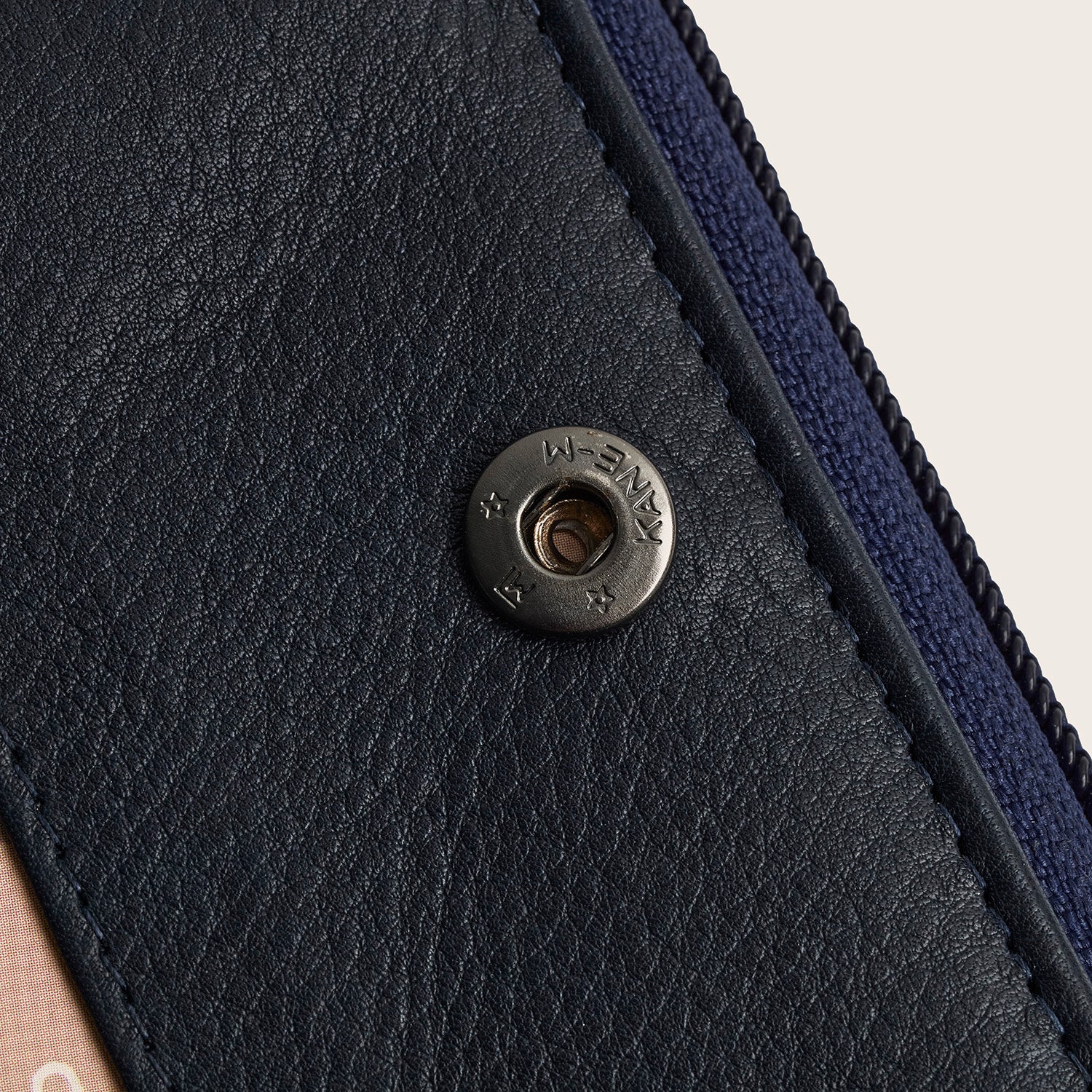 Leder Geldbörse Navy Floren