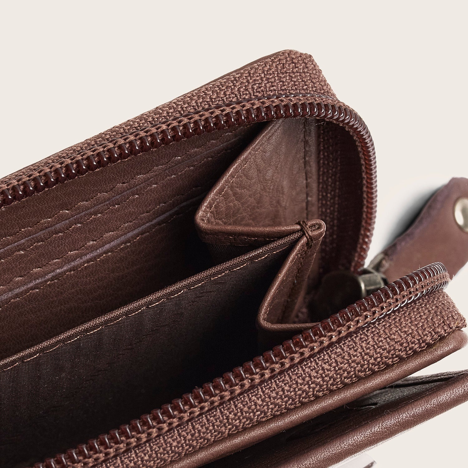 Leder Geldbörse Dunkles Taupe Floren