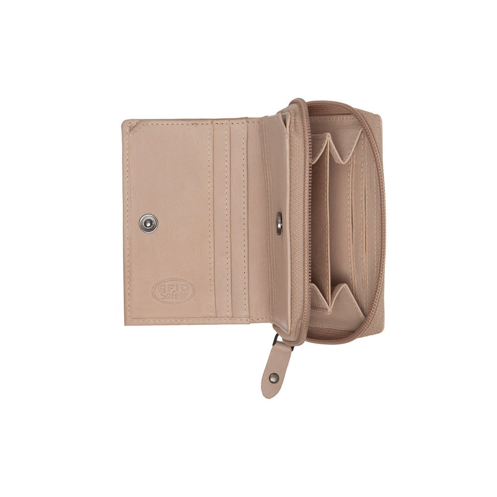 Leather Wallet Beige Floren