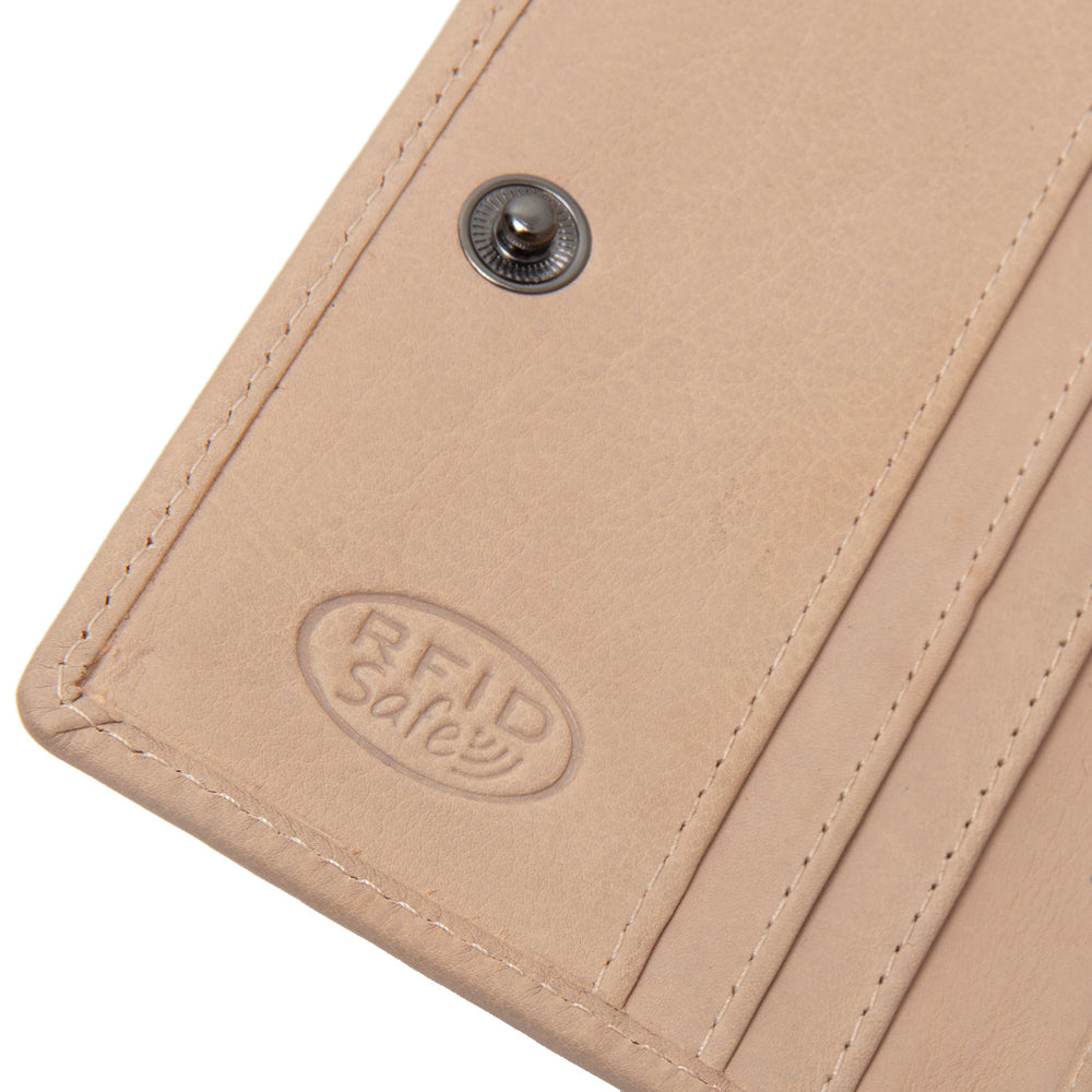 Leather Wallet Beige Floren