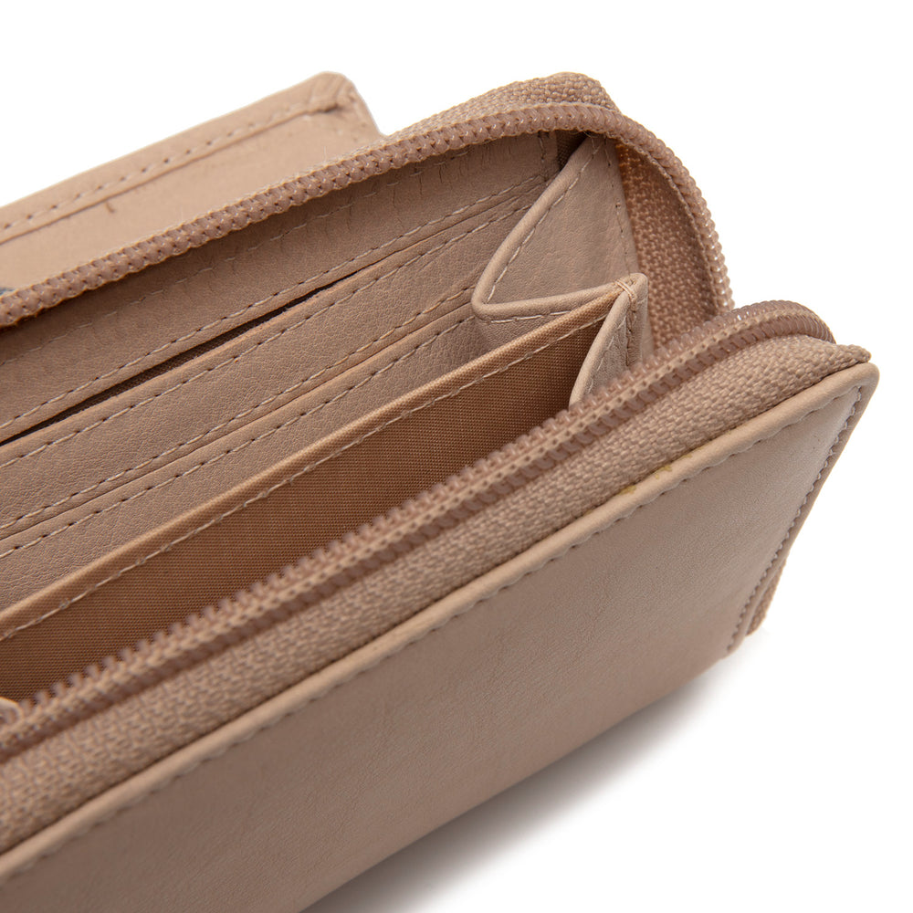 Leather Wallet Beige Floren