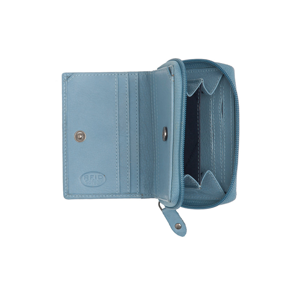 Leather Wallet Sky Blue Floren