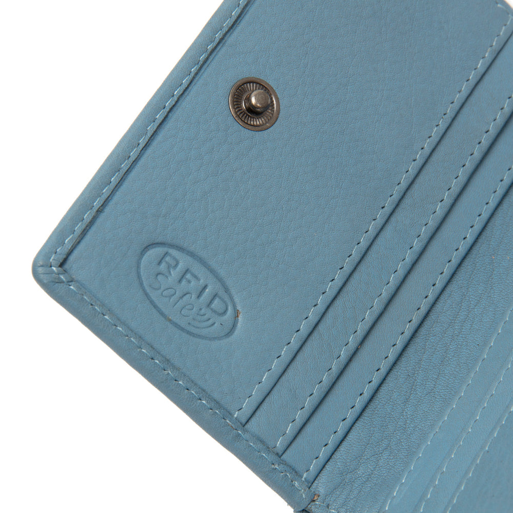 Leather Wallet Sky Blue Floren
