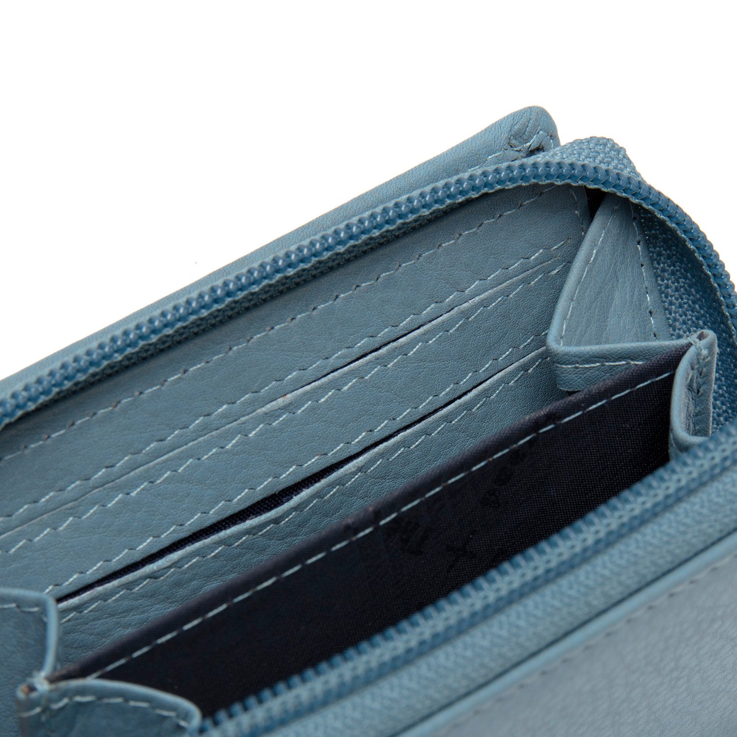 Leder Geldbörse Himmelblau Floren