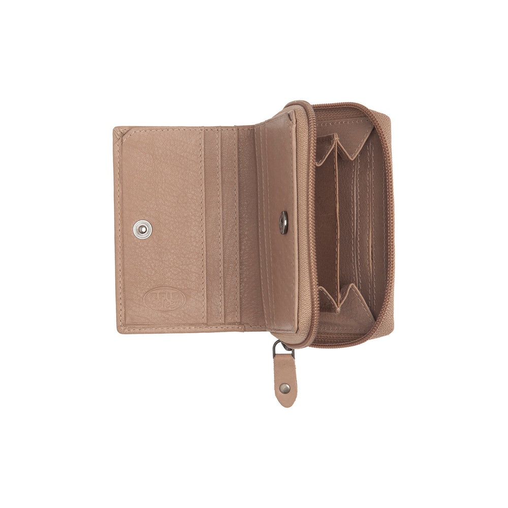 Leather Wallet Taupe Floren