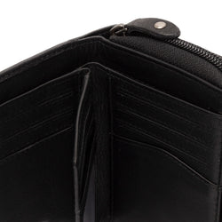 Portefeuille en Cuir Noir Zelan
