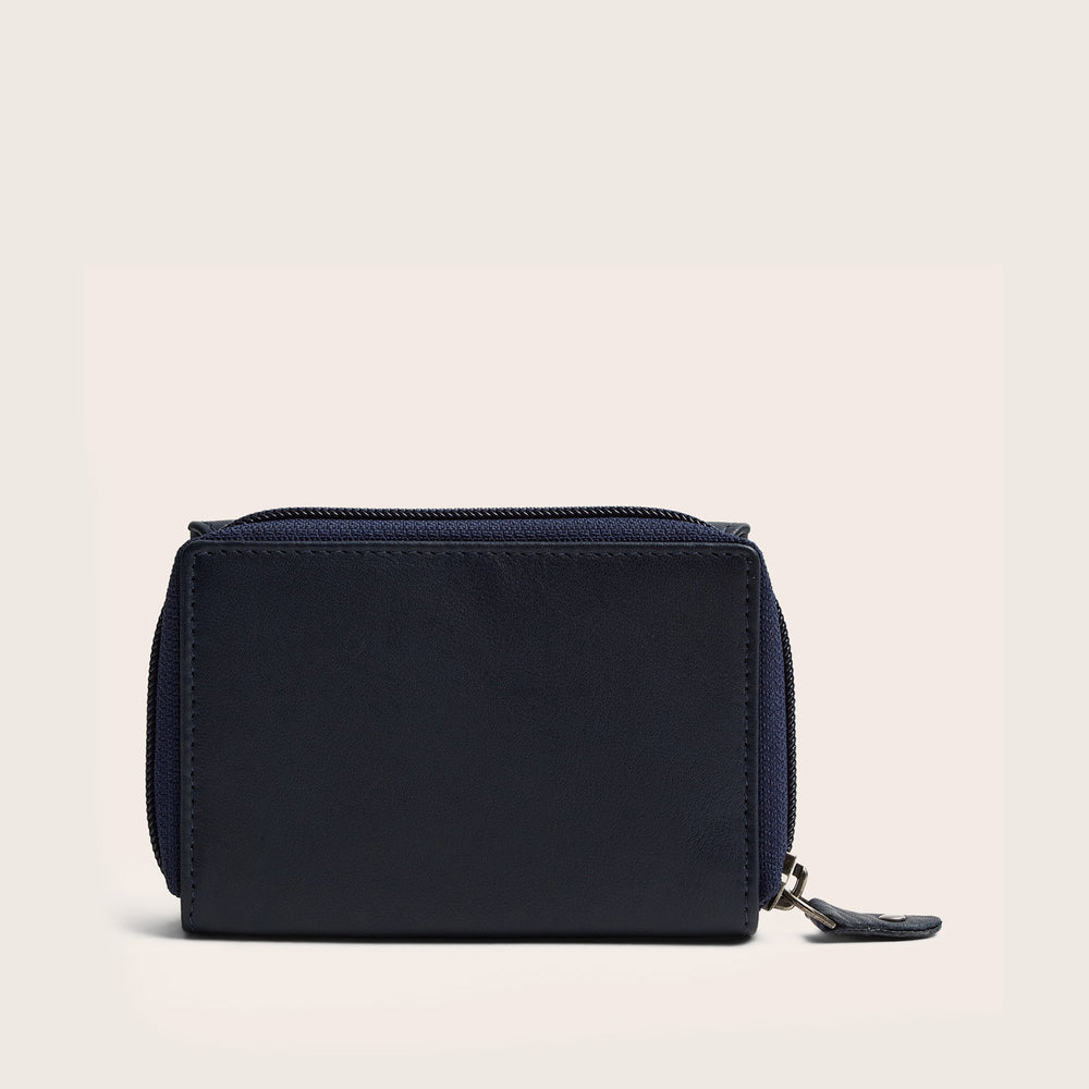 Leder Geldbörse Navy Zelan