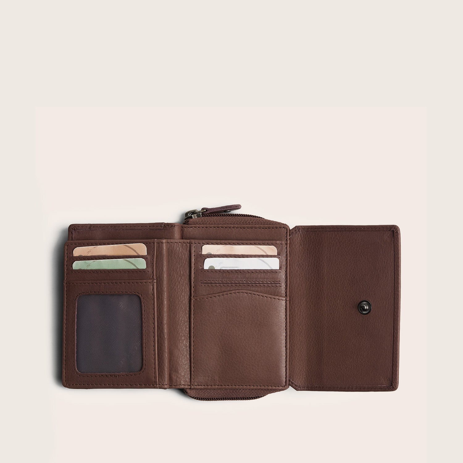 Leder Geldbörse Dunkles Taupe Zelan