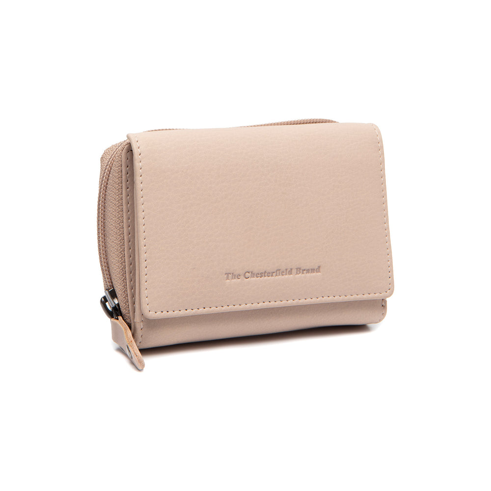 Leather Wallet Beige Zelan