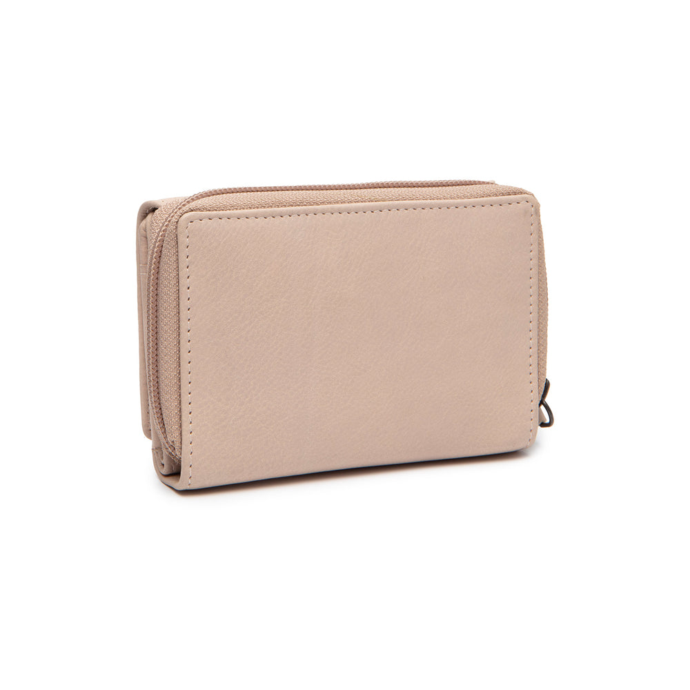 Leather Wallet Beige Zelan