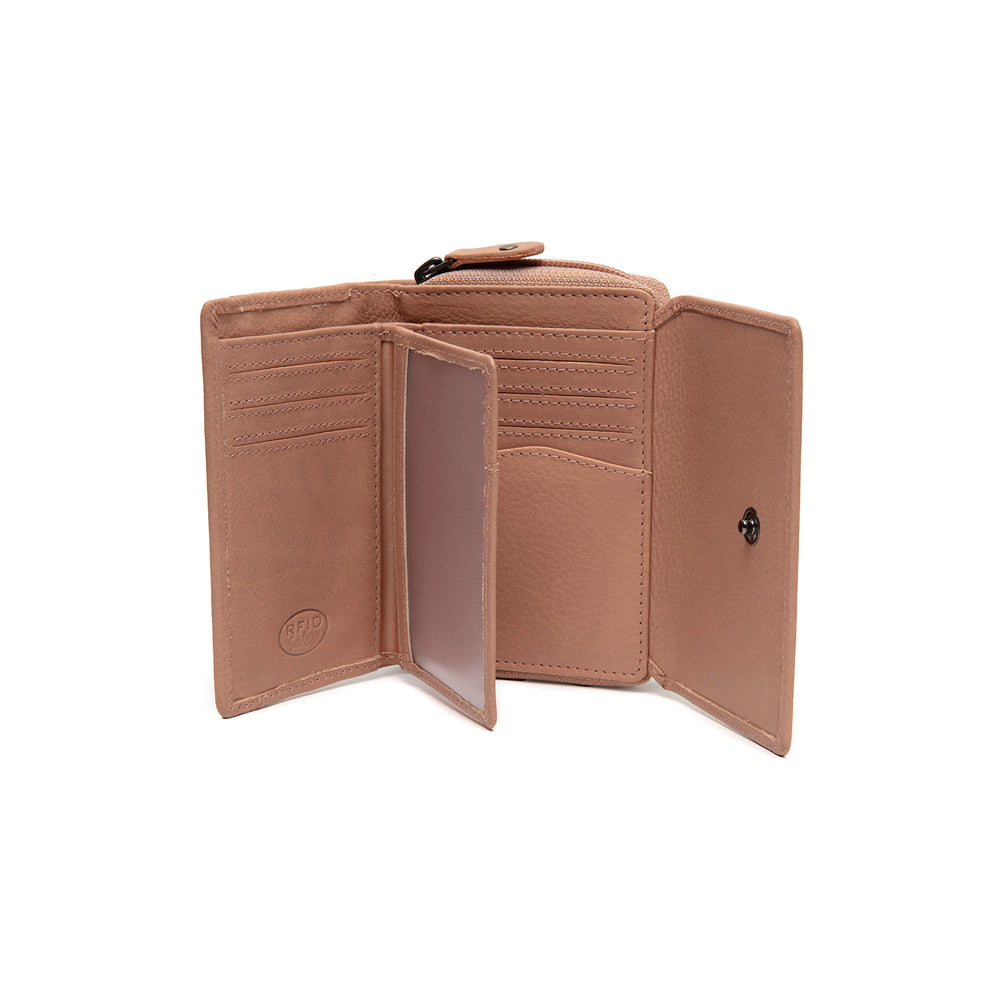 Leather Wallet Vintage Rose Zelan