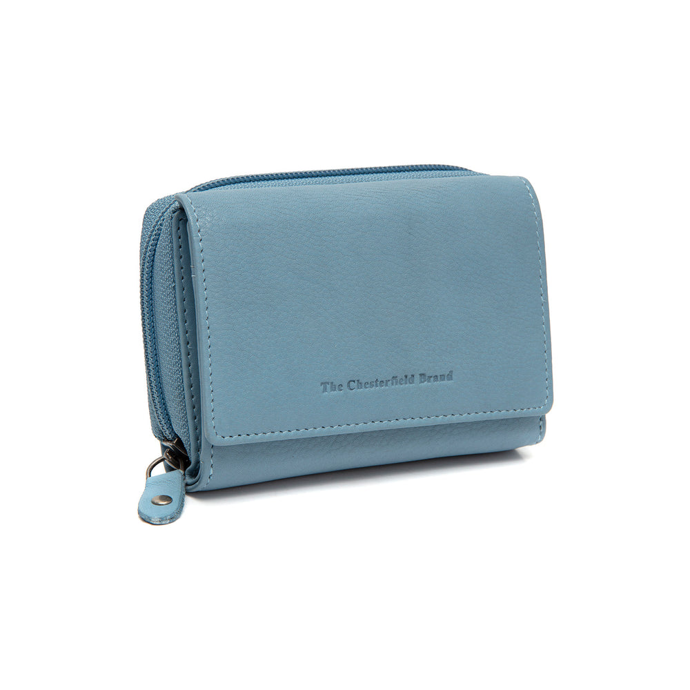 Leather Wallet Sky Blue Zelan