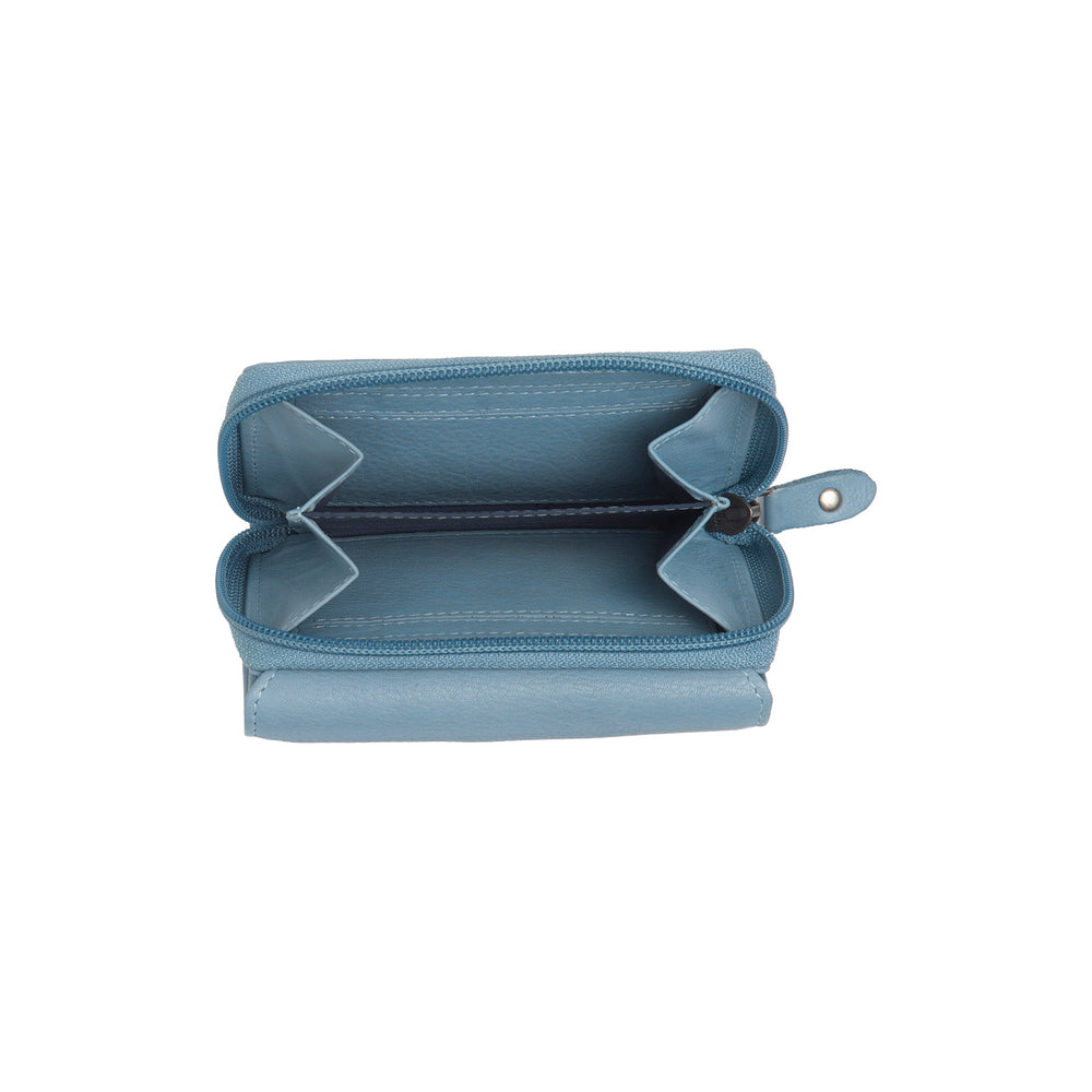 Leather Wallet Sky Blue Zelan