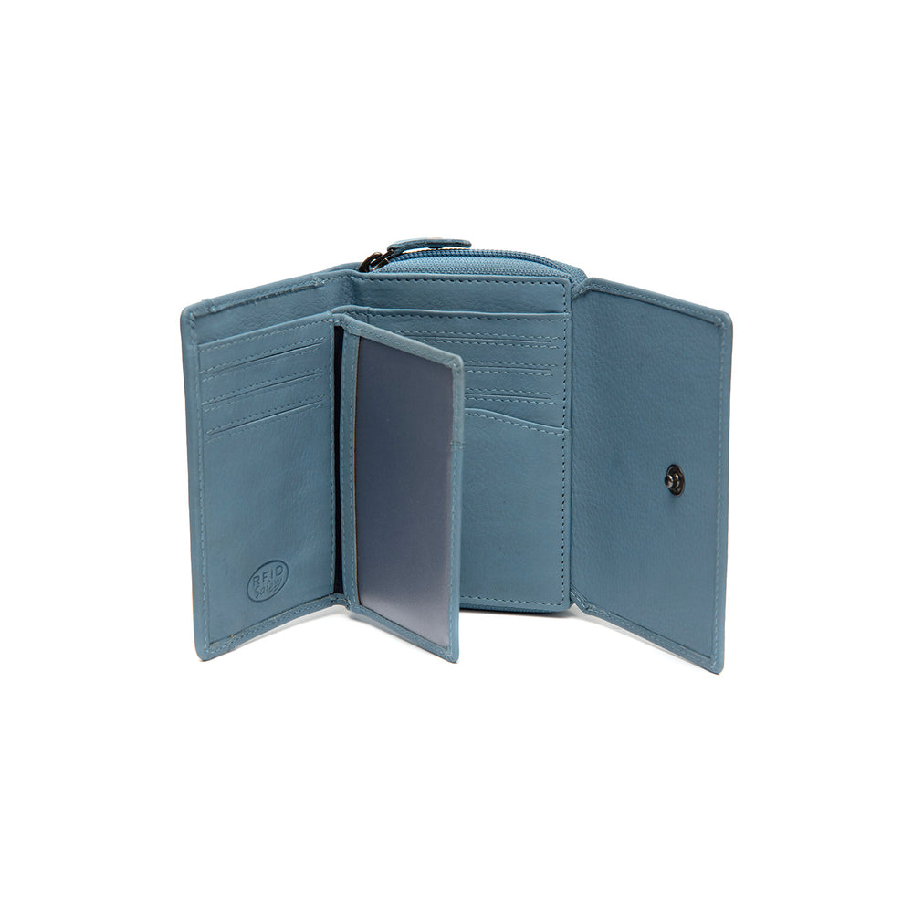 Leather Wallet Sky Blue Zelan