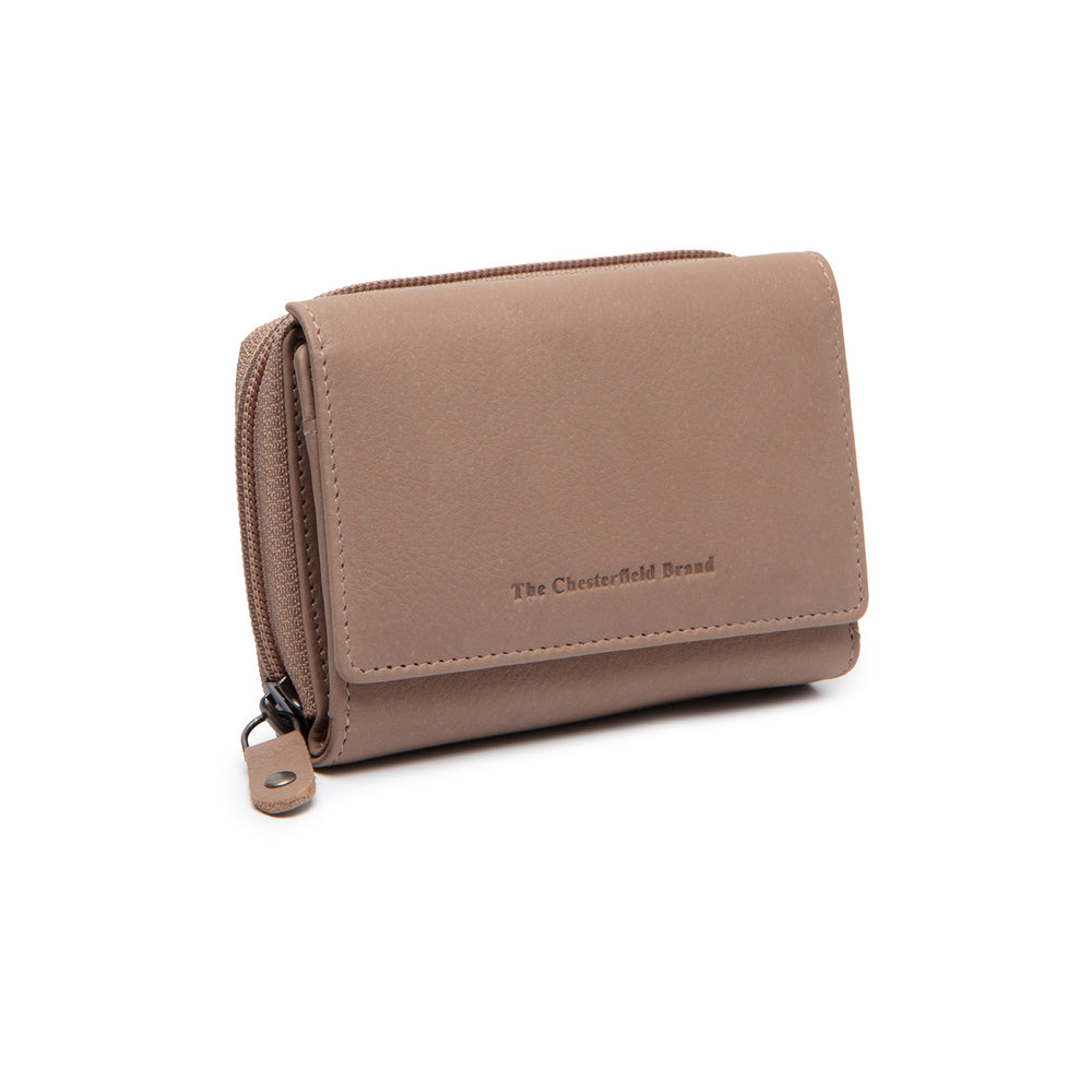 Leather Wallet Taupe Zelan
