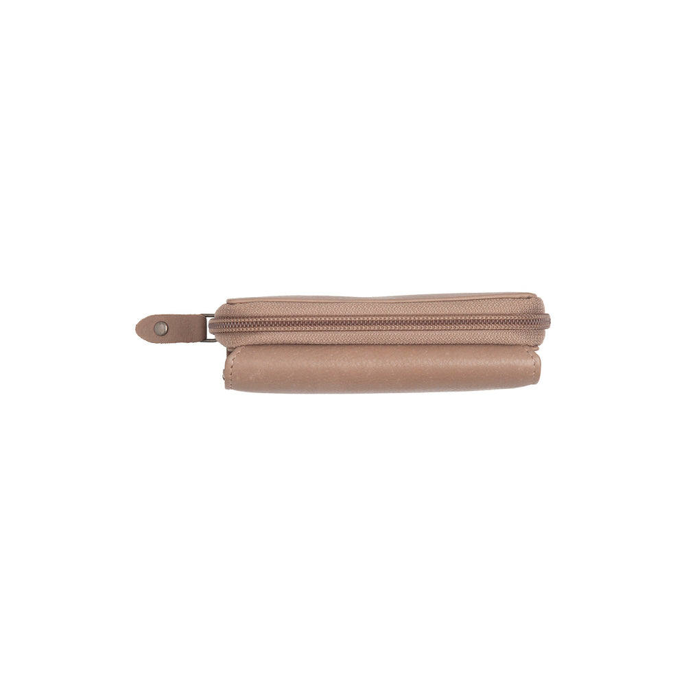 Leather Wallet Taupe Zelan