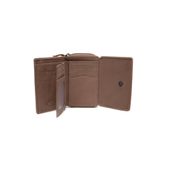 Portefeuille en Cuir Taupe Zelan