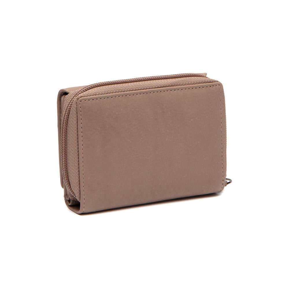 Leather Wallet Taupe Zelan