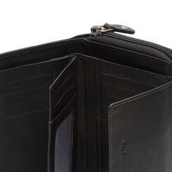 Portefeuille en Cuir Noir Orveta