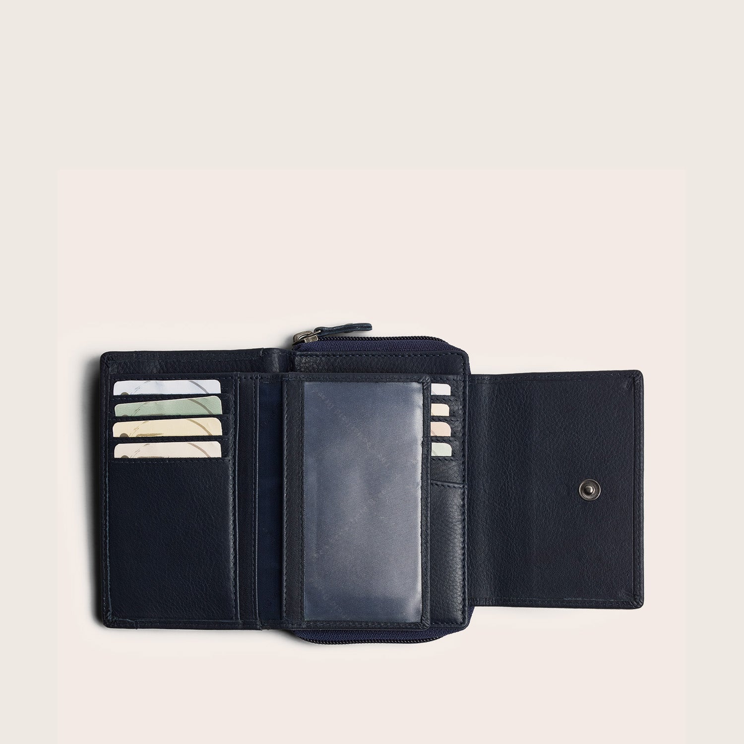 Leder Geldbörse Navy Orveta