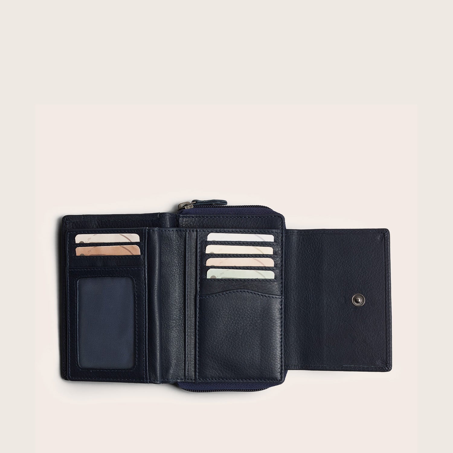 Orveta Women's Leather Wallet Navy | 16 Cards, RFID Safe