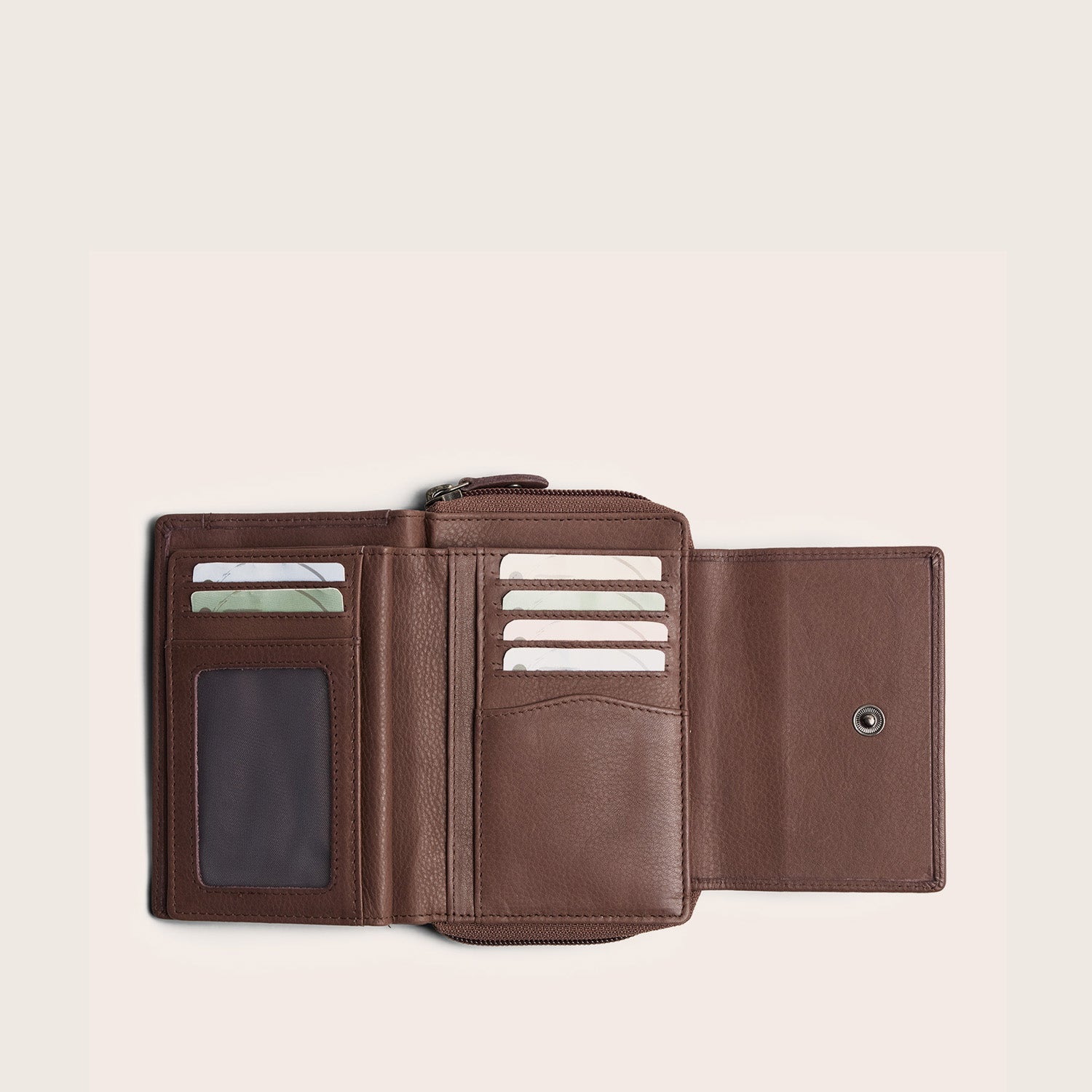 Leder Geldbörse Dunkles Taupe Orveta
