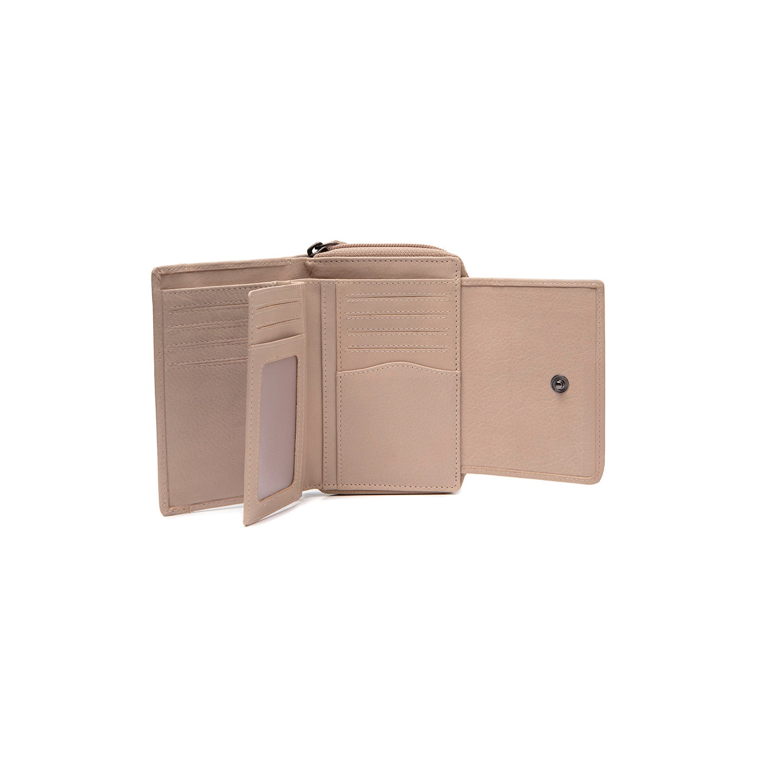 Portefeuille en Cuir Beige Orveta