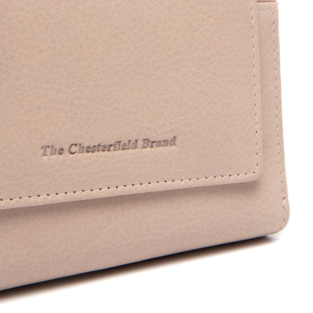 Leder Geldbörse Beige Orveta