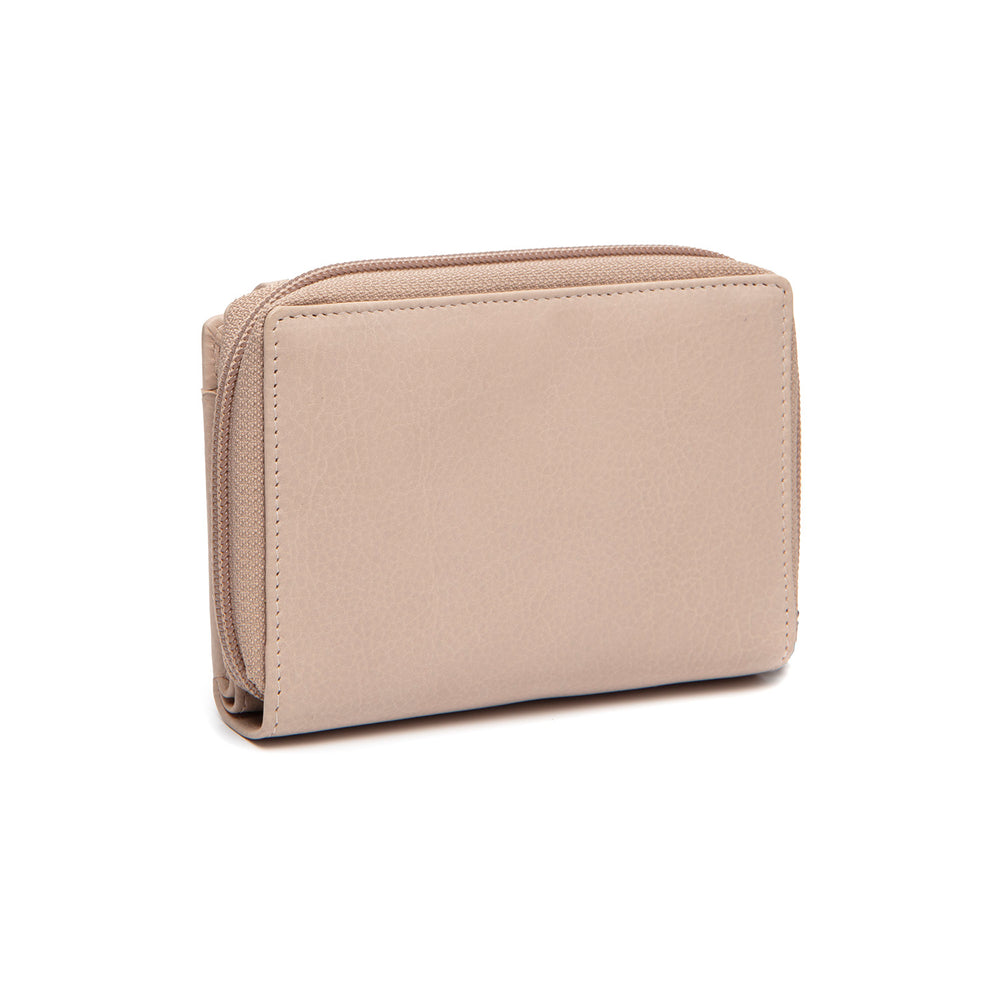 Leder Geldbörse Beige Orveta