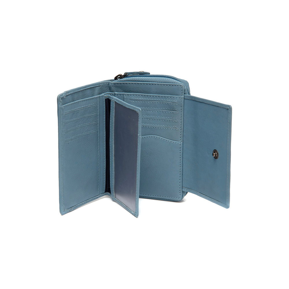Leder Geldbörse Himmelblau Orveta