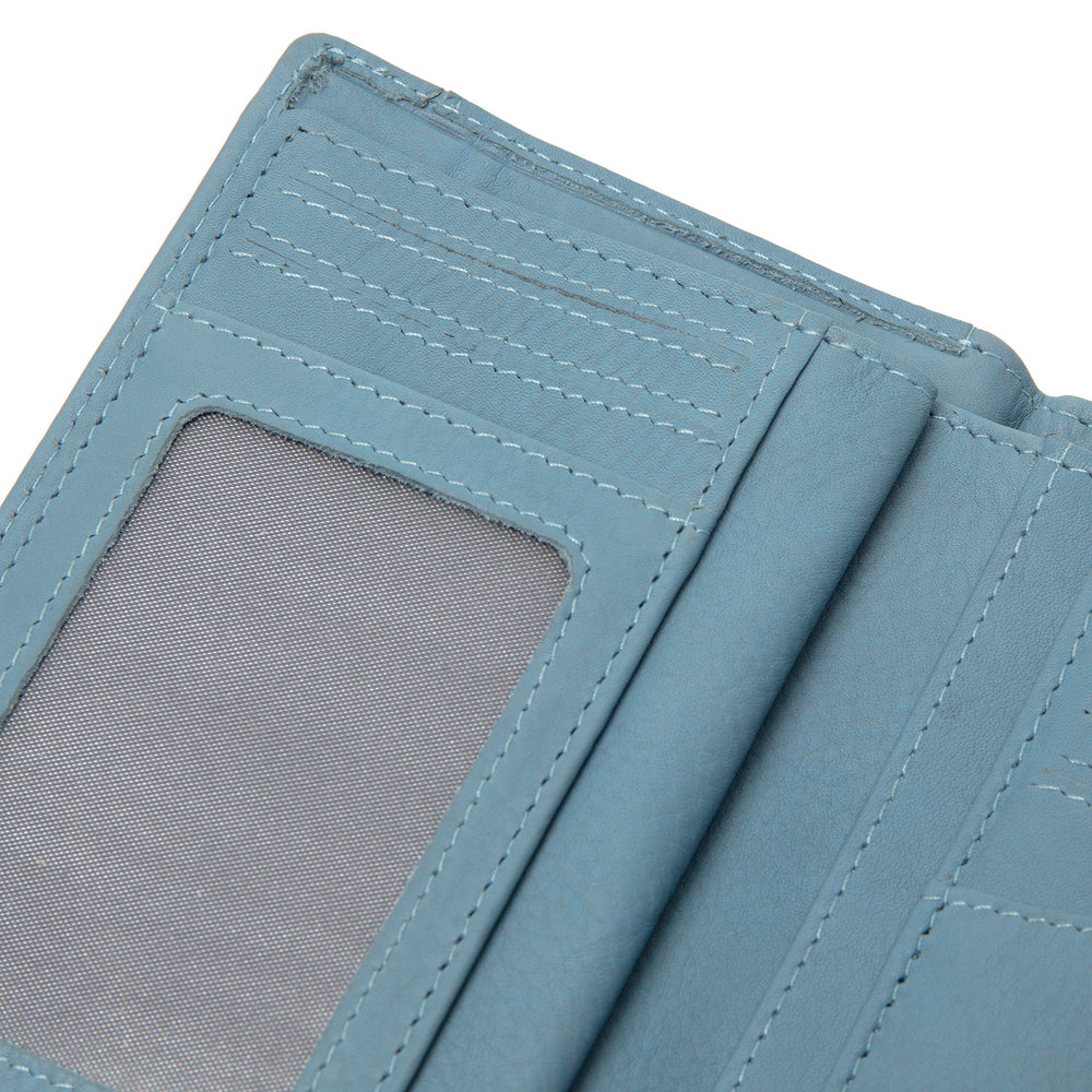 Leder Geldbörse Himmelblau Orveta