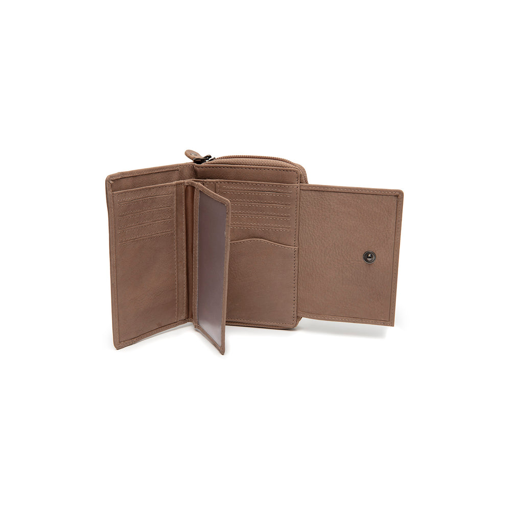 Leather Wallet Taupe Orveta