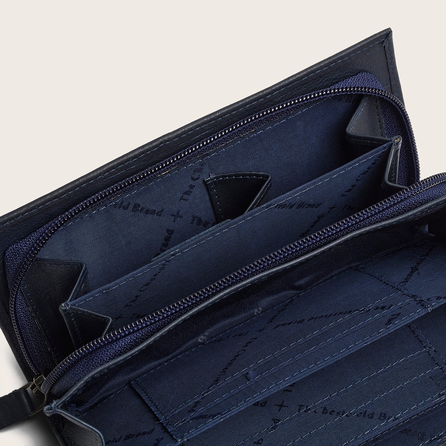 Leder Geldbörse Navy Valetta