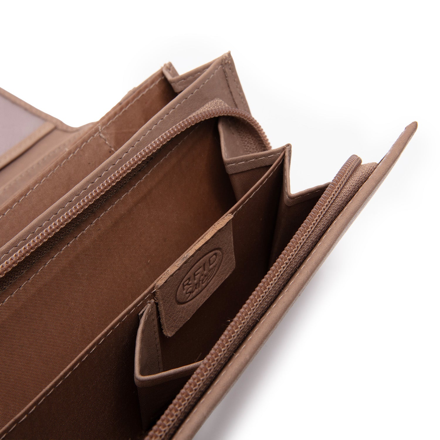 Portefeuille en Cuir Taupe Valetta