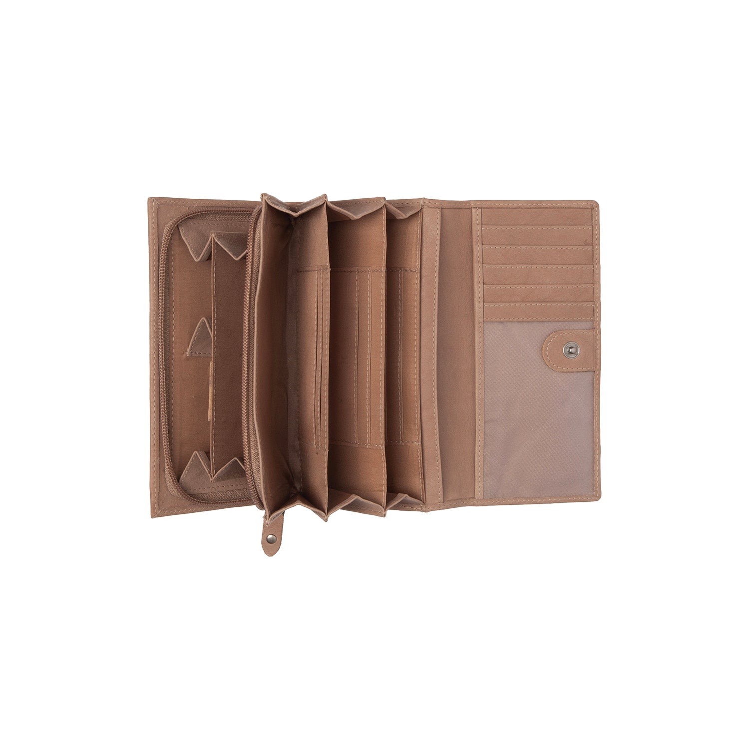 Portefeuille en Cuir Taupe Valetta