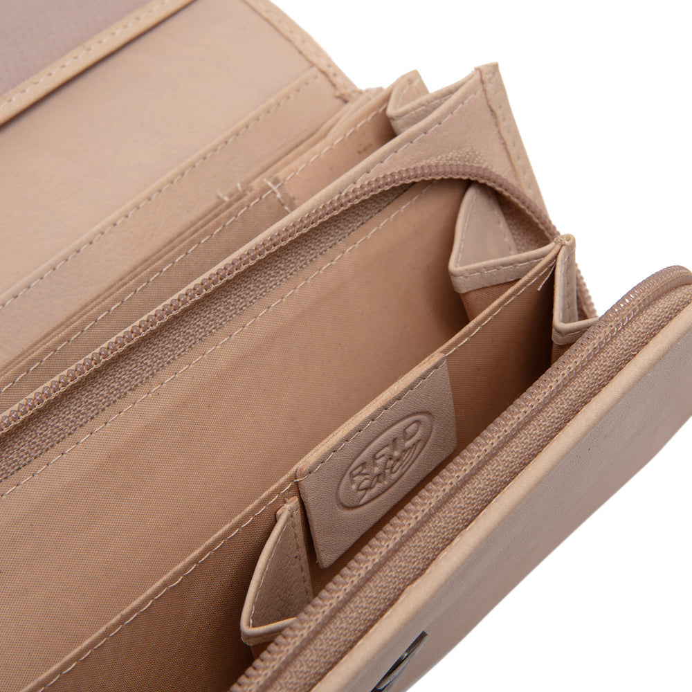 Leather Wallet Beige Valetta