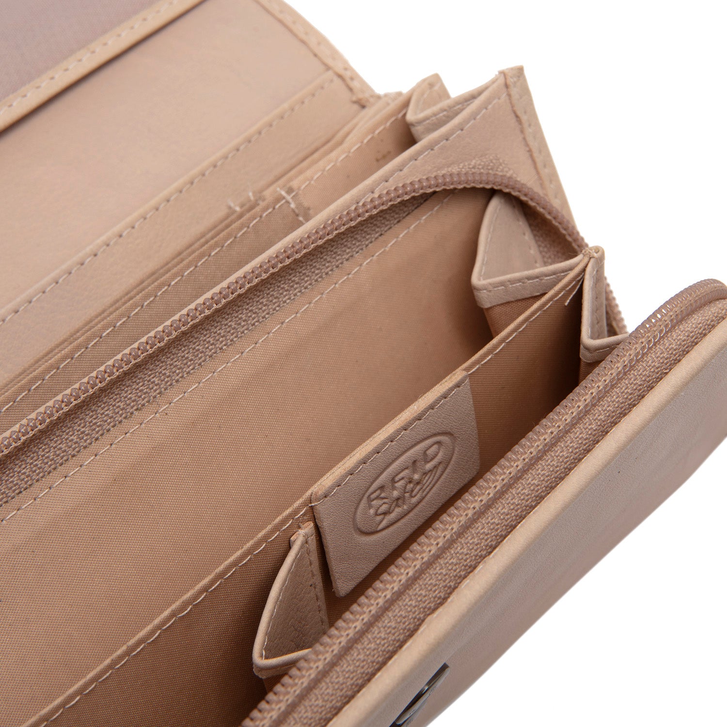 Portefeuille en Cuir Beige Valetta